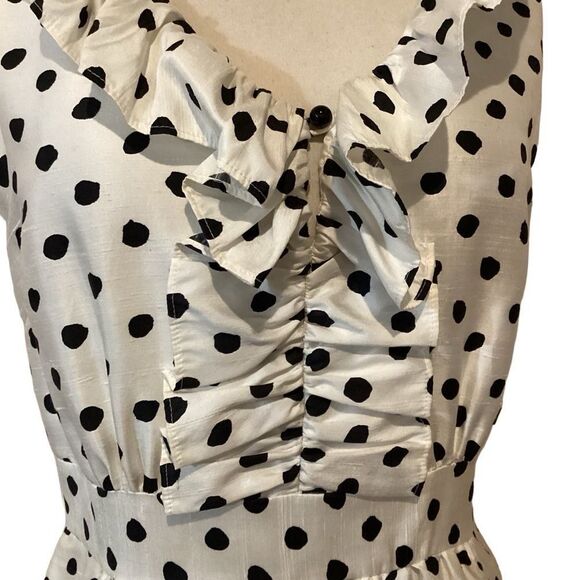Kate Spade 100% Silk Natalia Polka Dot Dress sleeveless Ruffled collar 6 - Picture 9 of 15